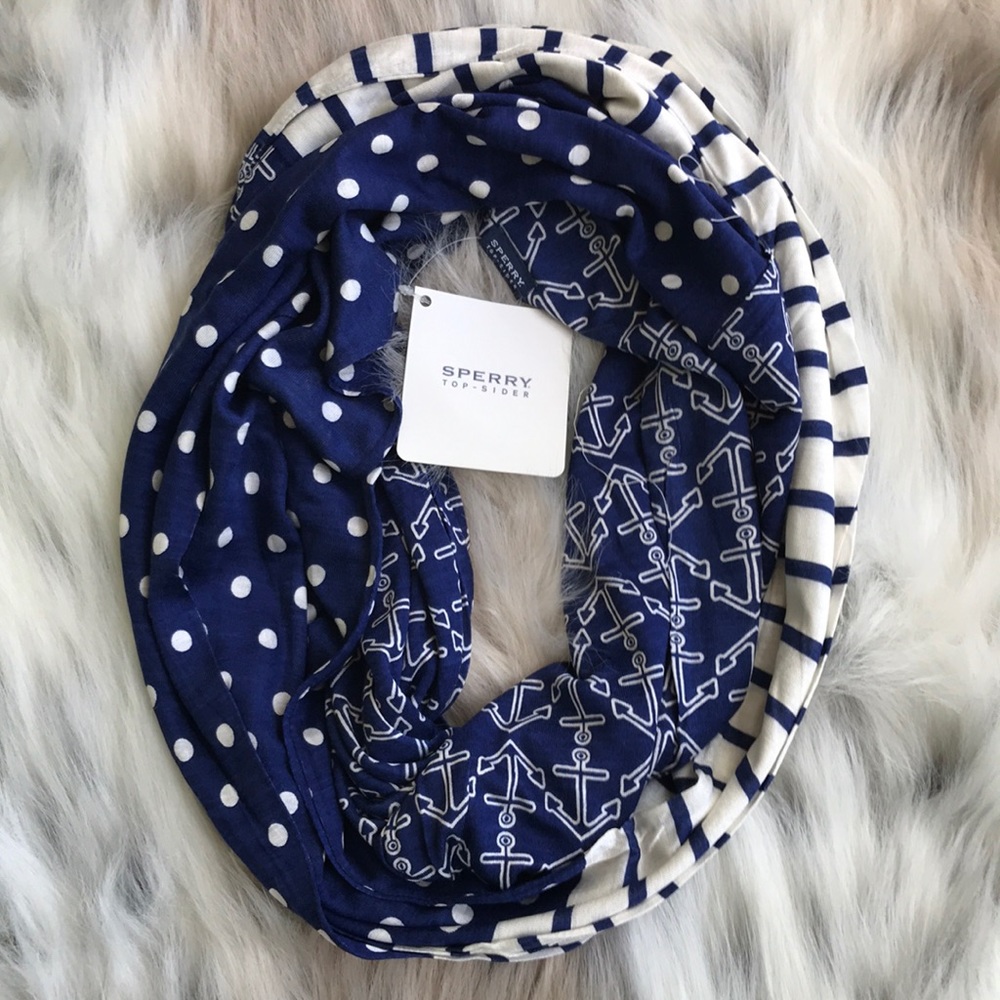 Sperry Anchor Stripe Polka Dot Scarf